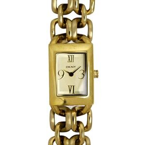 Dnky Ladies Tank Chain Bracelet Gold Tone 6" 21mm